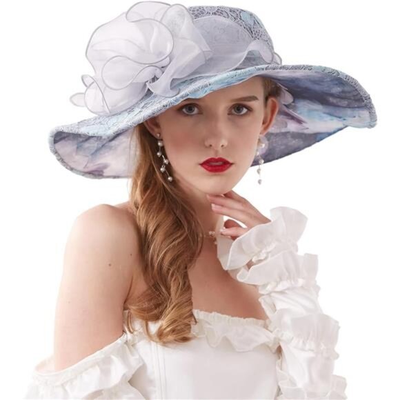 Kentucky Derby Hats - Organza Hat Fascinator Hat Grey - Picture 1 of 5